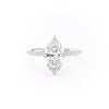 Maquise Cut Lab Diamond Engagement Ring, Hidden Halo