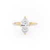 Maquise Cut Lab Diamond Engagement Ring, Hidden Halo