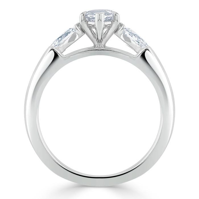 Marquise Cut Lab Diamond 3 Stone Engagement Ring
