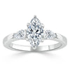 Marquise Cut Lab Diamond 3 Stone Engagement Ring