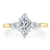 Marquise Cut Lab Diamond 3 Stone Engagement Ring