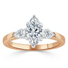 Marquise Cut Lab Diamond 3 Stone Engagement Ring