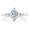 Marquise Cut Lab Diamond 3 Stone Engagement Ring