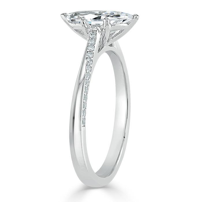 Marquise Cut Lab Diamond Engagement Ring, Classic Style