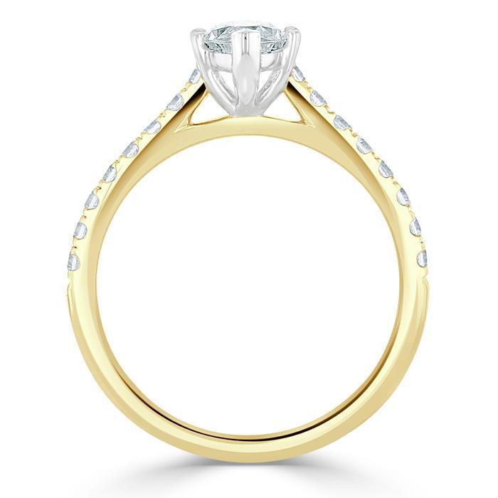 Marquise Cut Lab Diamond Engagement Ring, Classic Style