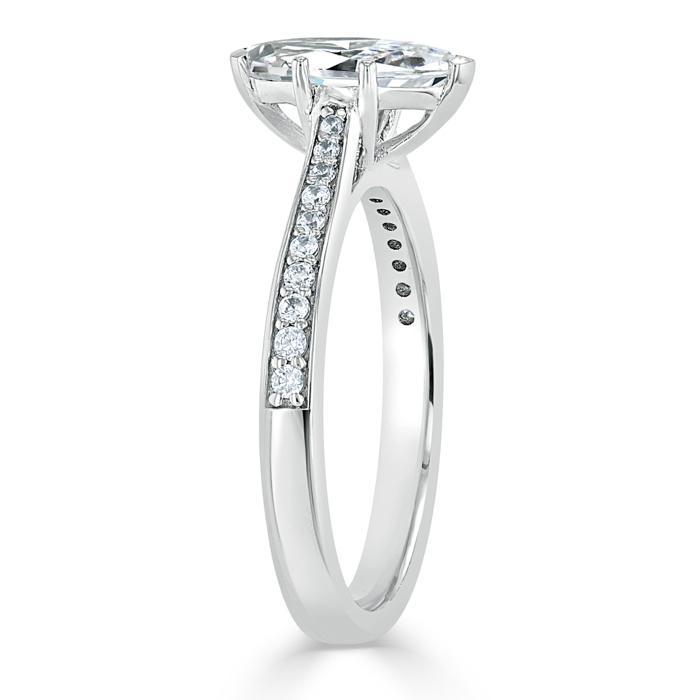 Marquise Cut Lab Diamond Engagement Ring, Classic Style