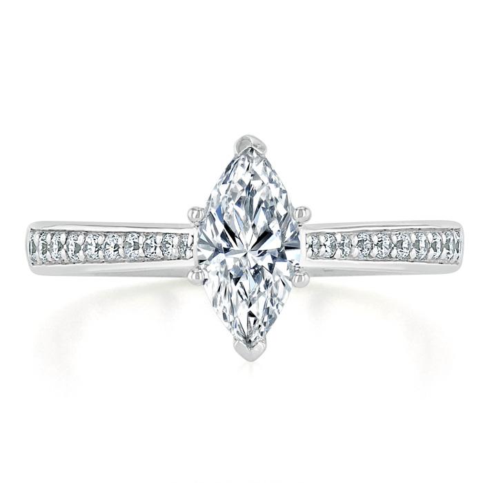 Marquise Cut Lab Diamond Engagement Ring, Classic Style