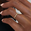 Marquise Cut Lab Diamond Engagement Ring With Hidden Halo