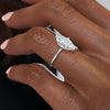 Marquise Cut Lab Diamond Engagement Ring With Hidden Halo