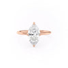 Marquise Cut Lab Diamond Engagement Ring With Hidden Halo
