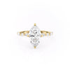 Marquise Cut Lab Diamond Engagement Ring With Hidden Halo