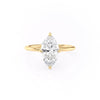 Marquise Cut Lab Diamond Engagement Ring With Hidden Halo