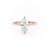 Marquise Cut Lab Diamond Engagement Ring With Hidden Halo