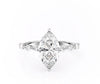 Marquise Cut Lab Diamond Engagement Ring With Hidden Halo