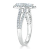 Marquise Cut Lab Diamond Halo Engagement Ring, Tiffany Style