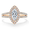 Marquise Cut Lab Diamond Halo Engagement Ring, Tiffany Style