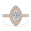 Marquise Cut Lab Diamond Halo Engagement Ring, Tiffany Style