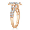 Marquise Cut Lab Diamond Halo Engagement Ring, Tiffany Style