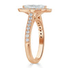 Marquise Cut Lab Diamond Halo Engagement Ring, Tiffany Style