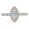 Marquise Cut Lab Diamond Halo Engagement Ring, Tiffany Style