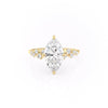 Marquise Cut Lab Diamond With Hidden Halo And Side Stones