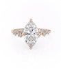Marquise Cut Lab Diamond With Hidden Halo And Side Stones