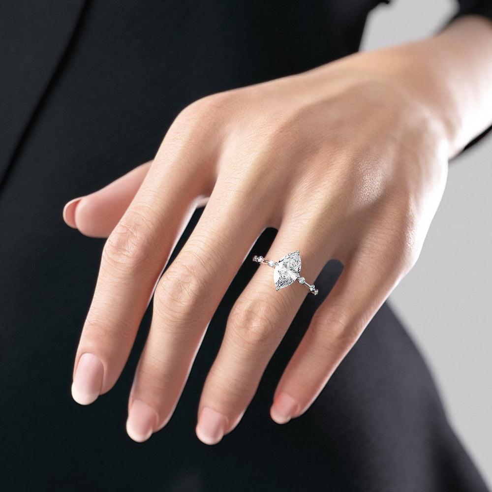Marquise Cut Lab Diamond With Stone Set Shoulders