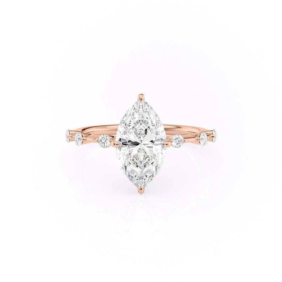 Marquise Cut Lab Diamond With Stone Set Shoulders