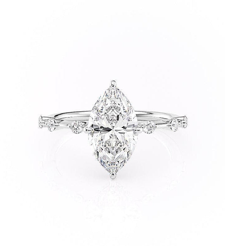 Marquise Cut Lab Diamond With Stone Set Shoulders