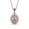 Oval Cut Classic Halo Pendant