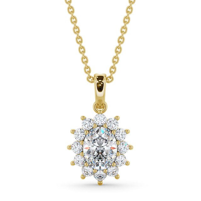 Oval Cut Classic Halo Pendant