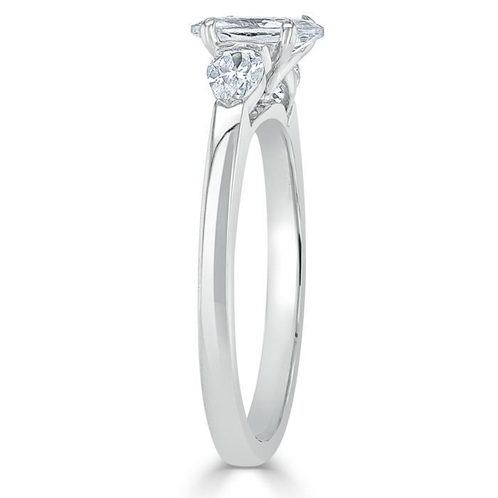 Oval Cut Lab Diamond 3 Stone Engagement Ring