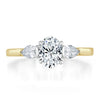 Oval Cut Lab Diamond 3 Stone Engagement Ring