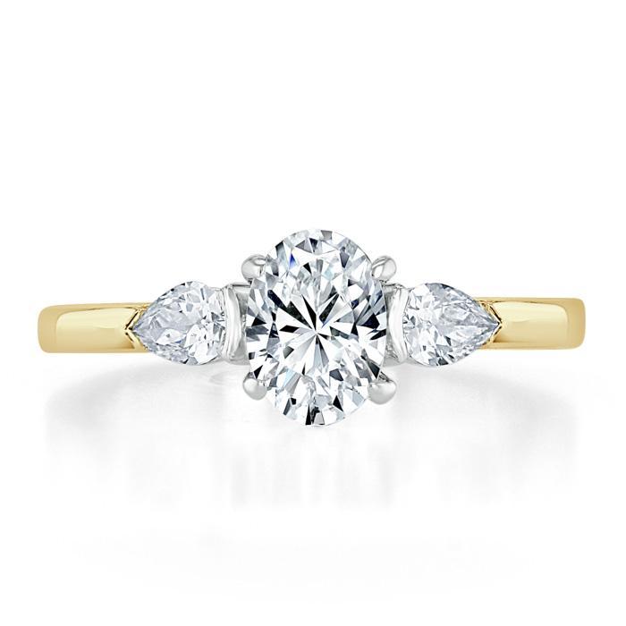 Oval Cut Lab Diamond 3 Stone Engagement Ring