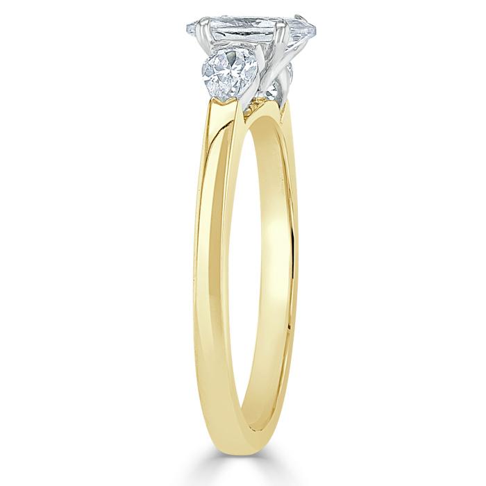 Oval Cut Lab Diamond 3 Stone Engagement Ring