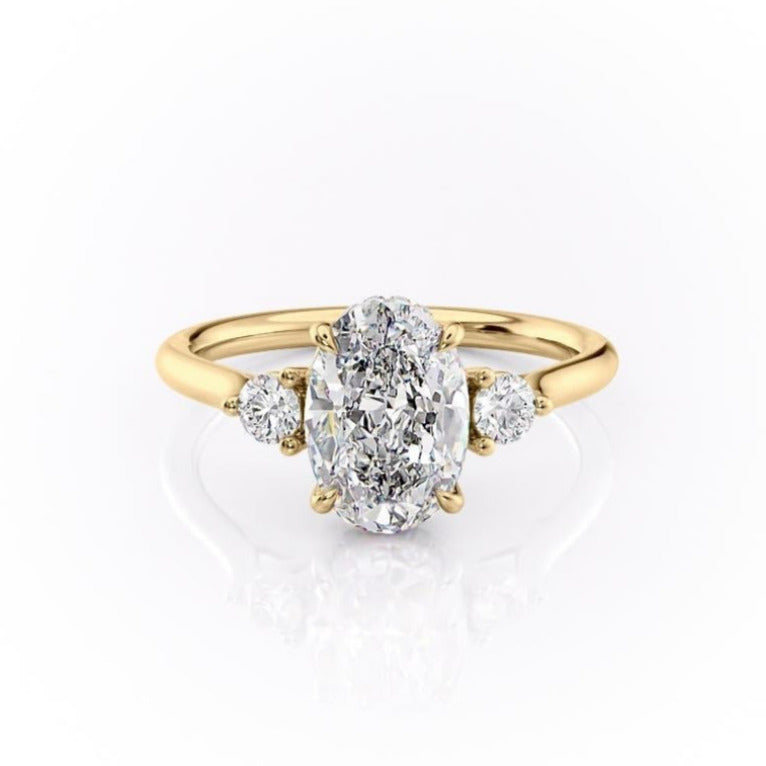 Oval Cut Lab Diamond 3 Stone Ring