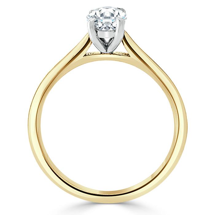 Oval Cut Lab Diamond Engagement Ring, Classic Design