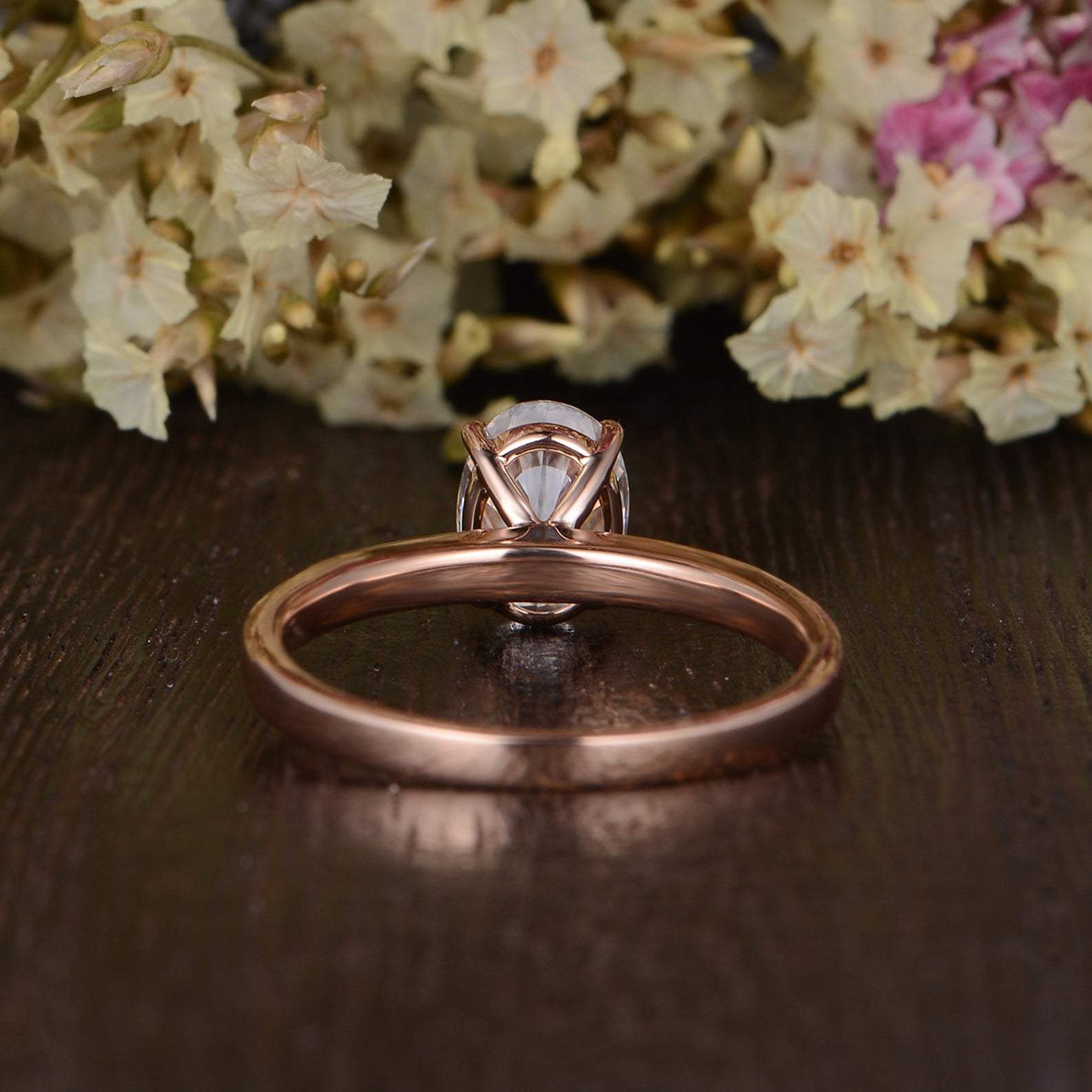 Oval Cut Lab Diamond Engagement Ring, Classic Design