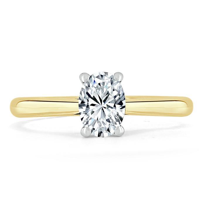 Oval Cut Lab Diamond Engagement Ring, Classic Design
