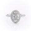 Oval Cut Lab Diamond Engagement Ring, Classic Halo