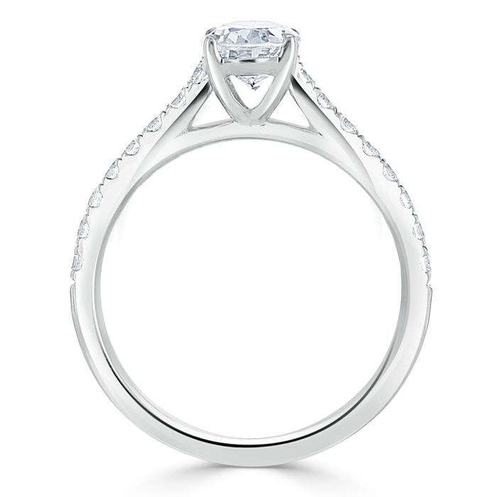 Oval Cut Lab Diamond Engagement Ring, Classic Style