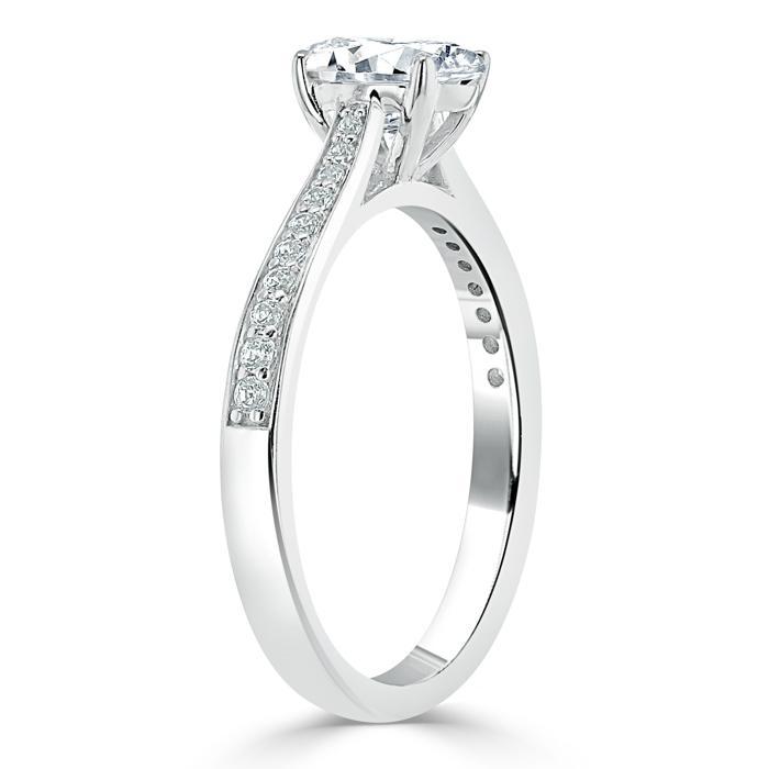 Oval Cut Lab Diamond Engagement Ring, Classic Style