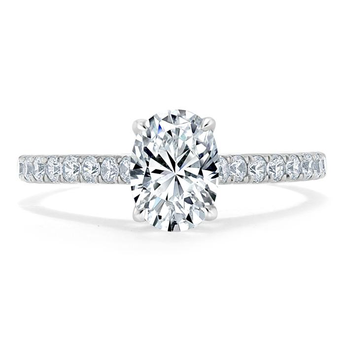 Oval Cut Lab Diamond Engagement Ring, Classic Style