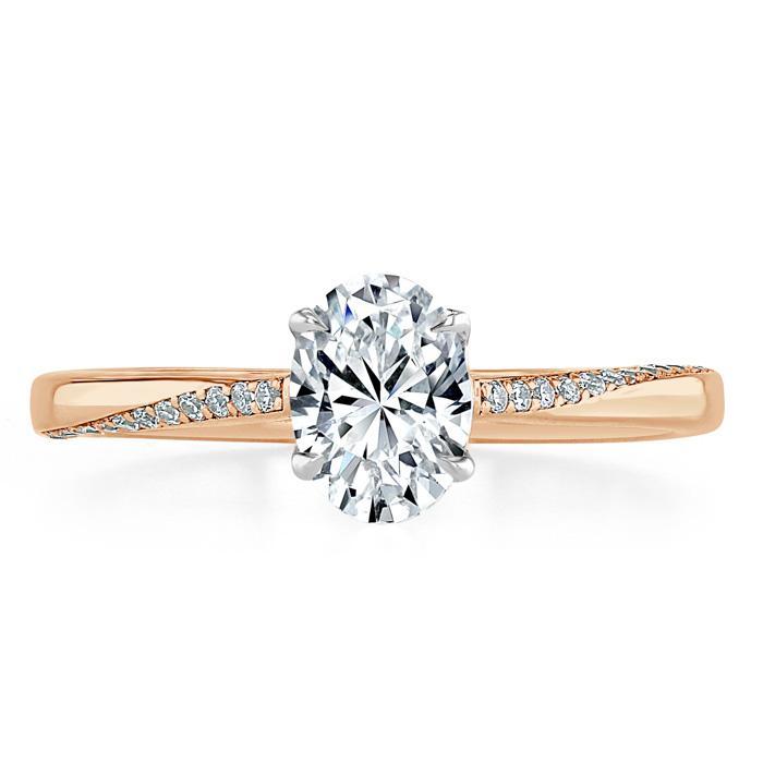 Oval Cut Lab Diamond Engagement Ring, Classic Style