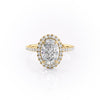Oval Cut Lab Diamond Engagement Ring, Halo