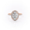 Oval Cut Lab Diamond Engagement Ring, Halo