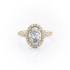 Oval Cut Lab Diamond Engagement Ring, Halo Setting
