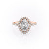 Oval Cut Lab Diamond Engagement Ring, Halo Setting