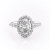 Oval Cut Lab Diamond Engagement Ring, Halo Setting