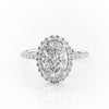 Oval Cut Lab Diamond Engagement Ring, Halo